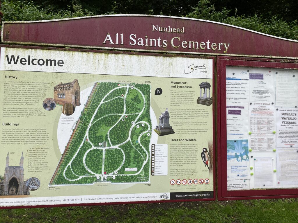 Nunhead Cemetery signboard