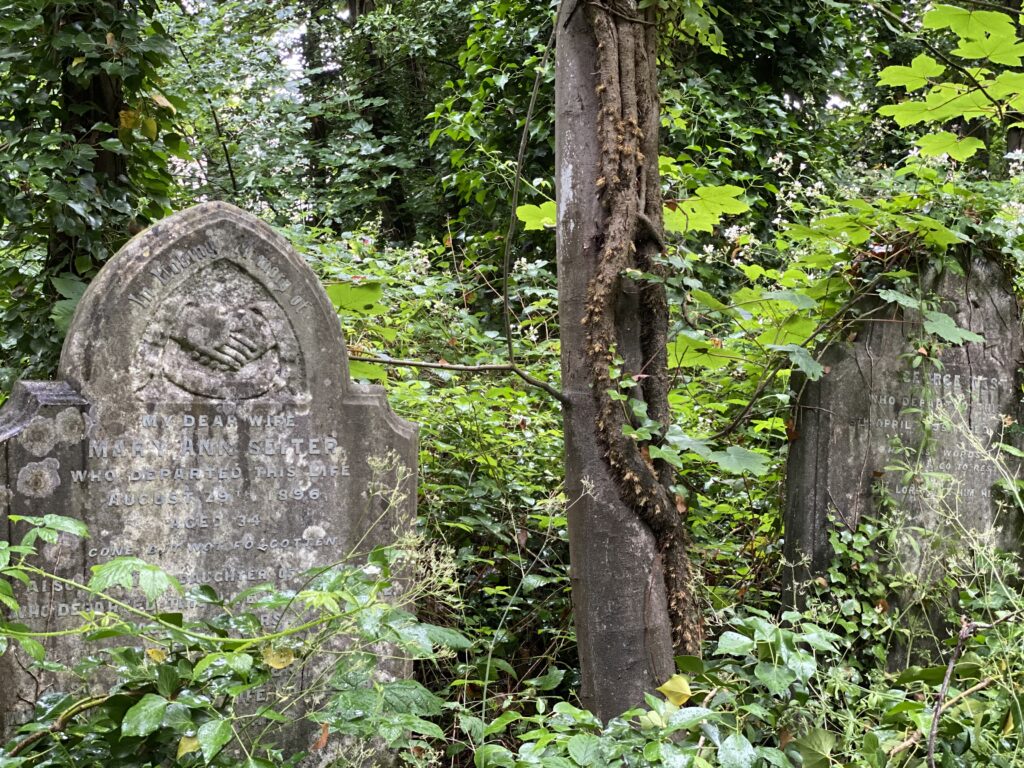 Graves at Nunhead Cemetery, London